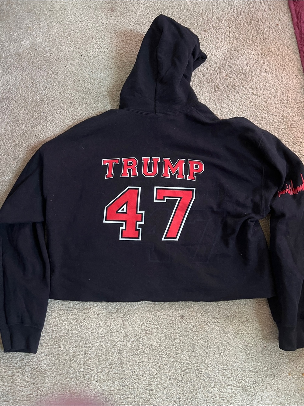 Trump 47 crop hoodie